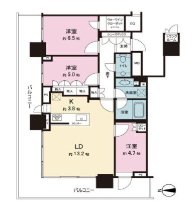 東京都中央区晴海２ 勝どき駅 3LDK マンション 賃貸物件詳細