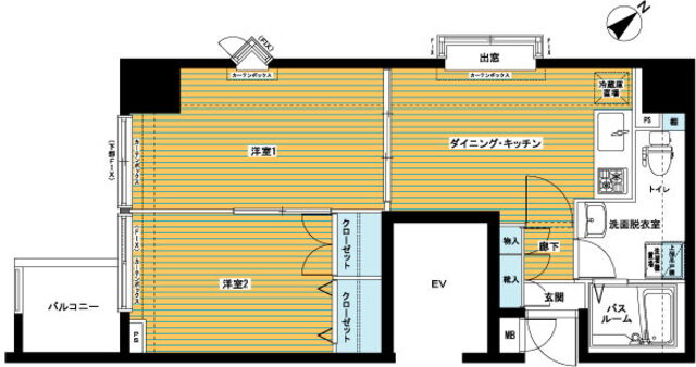 トーシンフェニックス日本橋ＥＡＳＴ 6階 2DK 賃貸物件詳細
