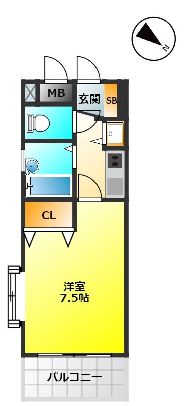 福岡県福岡市南区大楠３ 高宮駅 1K マンション 賃貸物件詳細