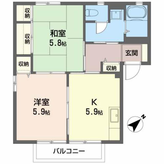 福島県福島市方木田字高屋 福島駅 2K アパート 賃貸物件詳細