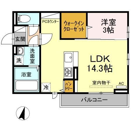 新潟県新潟市西区山田 1LDK アパート 賃貸物件詳細