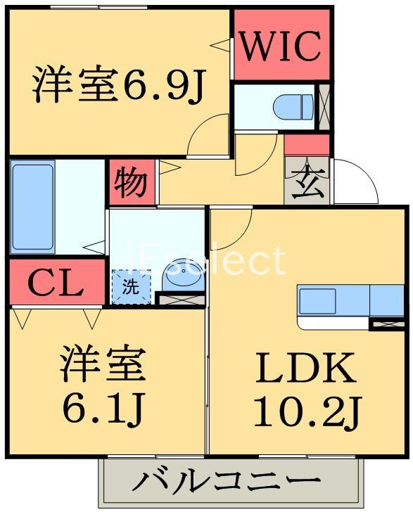 ＰＡＲＫ　ＨＩＬＬＳ　ＭＩＹＡＫＯ　Ｃ棟 2階 2LDK 賃貸物件詳細
