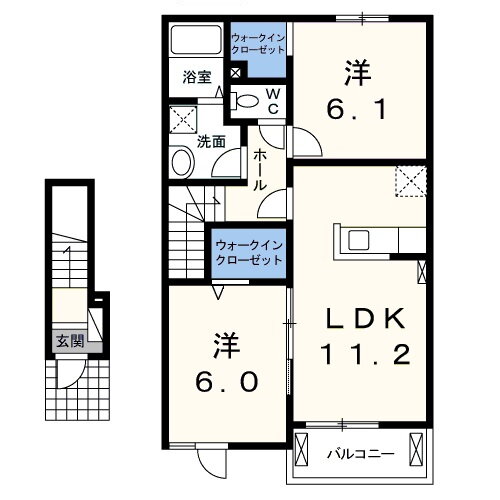 プレジール・ケイ 2階 2LDK 賃貸物件詳細