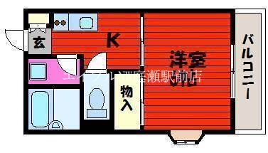 岡山県倉敷市下庄 庭瀬駅 1K アパート 賃貸物件詳細