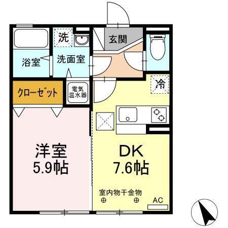 青森県八戸市類家４ 1DK アパート 賃貸物件詳細