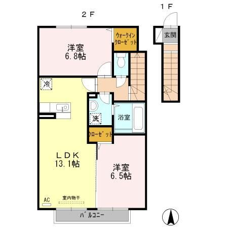 愛知県稲沢市下津片町 稲沢駅 2LDK アパート 賃貸物件詳細