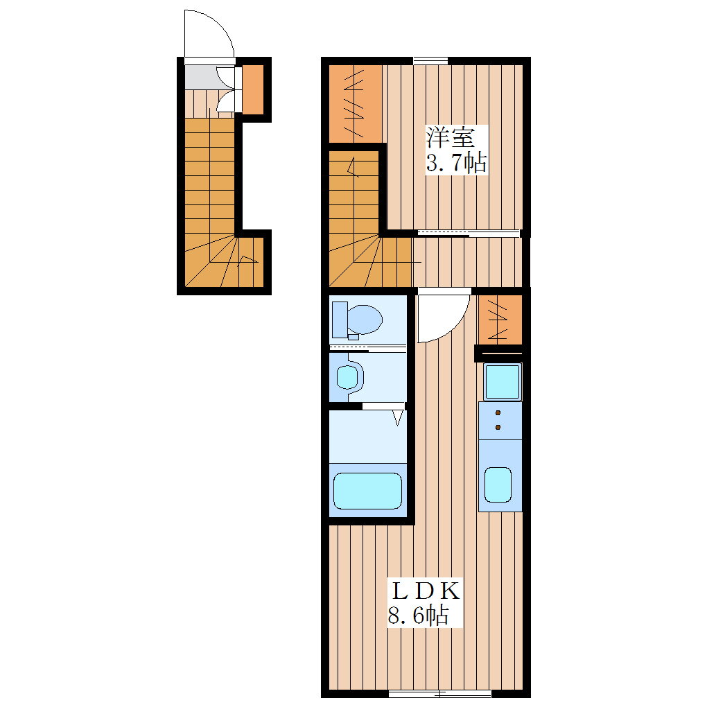 宮城県仙台市青葉区小松島２ 東照宮駅 1LDK アパート 賃貸物件詳細