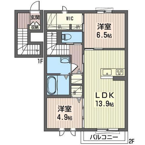 茨城県古河市静町 古河駅 2LDK アパート 賃貸物件詳細