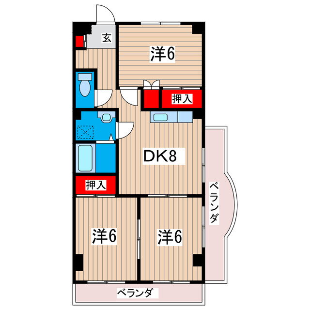 マーメイド 3階 3DK 賃貸物件詳細