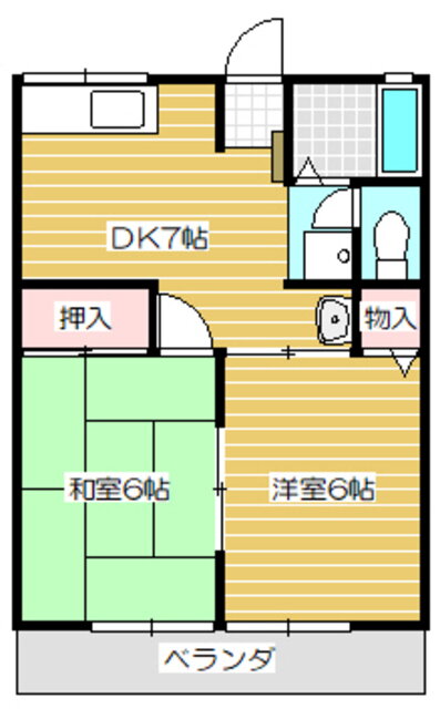 ハイエスト平川 1階 2DK 賃貸物件詳細