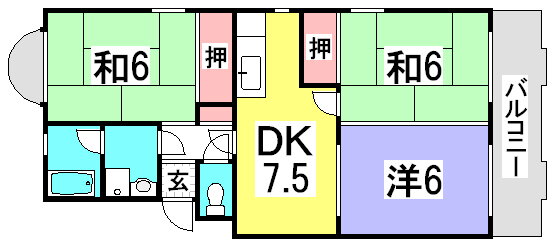 第１中西マンション 3階 3DK 賃貸物件詳細