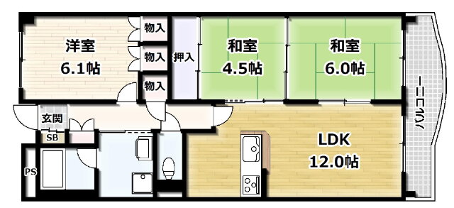 朝日プラザ宇治 1階 3LDK 賃貸物件詳細