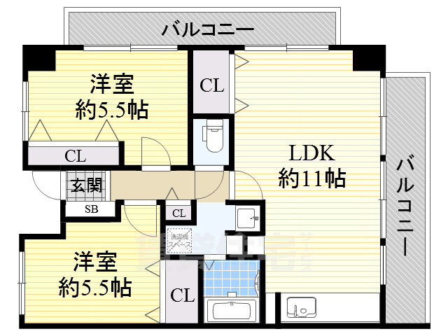 大阪府豊中市刀根山元町 柴原阪大前駅 2LDK マンション 賃貸物件詳細
