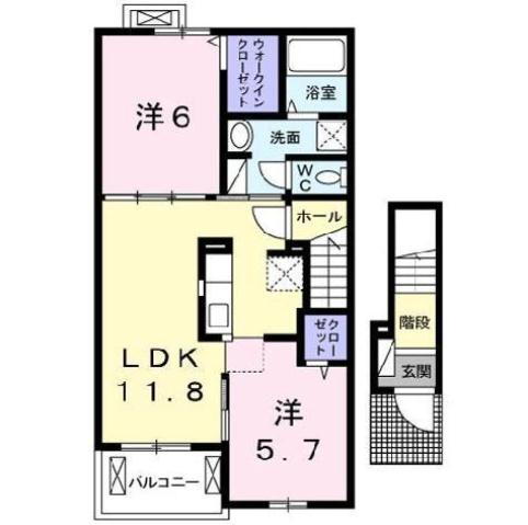 福島県郡山市田村町金屋字上川原 郡山駅 2LDK アパート 賃貸物件詳細
