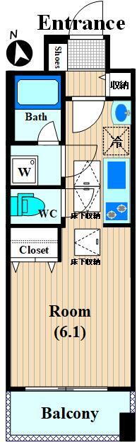 神奈川県川崎市中原区下小田中３ 武蔵小杉駅 1K マンション 賃貸物件詳細