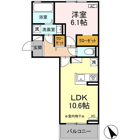 ライフコア南俣 2階 1LDK 賃貸物件詳細