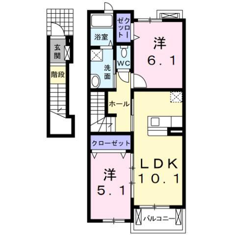 愛知県一宮市あずら２ 名鉄一宮駅 2LDK アパート 賃貸物件詳細