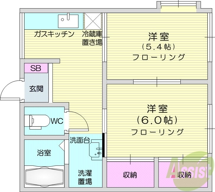 宮城県仙台市青葉区菊田町 北山駅 2DK アパート 賃貸物件詳細