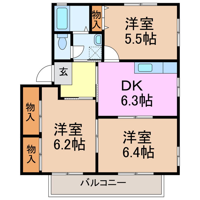愛知県愛知郡東郷町清水１ 赤池駅 3DK アパート 賃貸物件詳細