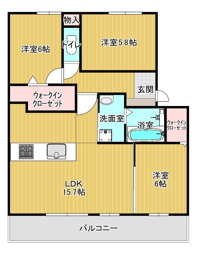 熊本県熊本市東区戸島西６ 健軍町駅 3LDK アパート 賃貸物件詳細