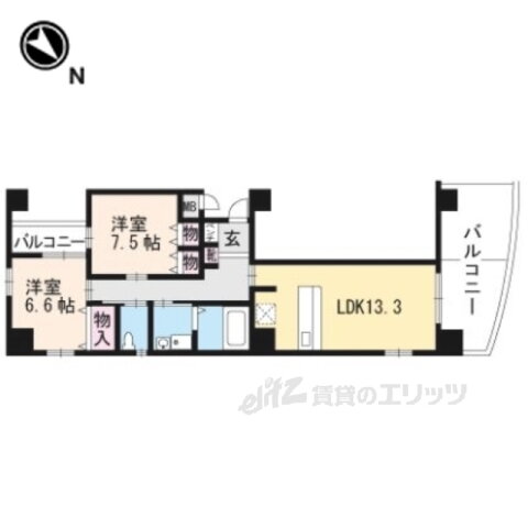 レスペクテ 9階 2LDK 賃貸物件詳細