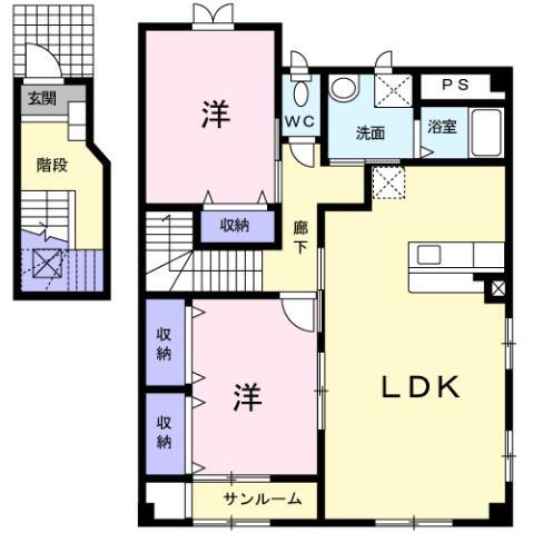 青森県八戸市長苗代２ 長苗代駅 2LDK アパート 賃貸物件詳細