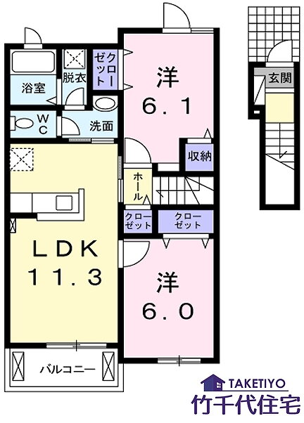 広島県大竹市南栄３ 大竹駅 2LDK アパート 賃貸物件詳細