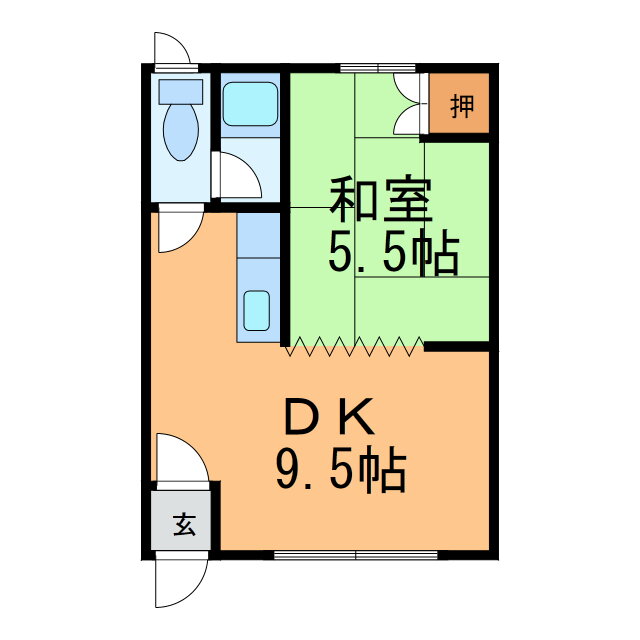 北海道帯広市西十条南３９ 1DK アパート 賃貸物件詳細