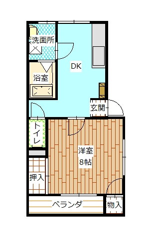 ビューティフルシティ東根Ｂ棟 2階 1DK 賃貸物件詳細