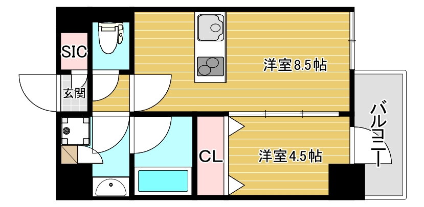 大阪府大阪市福島区海老江２ 海老江駅 1LDK マンション 賃貸物件詳細