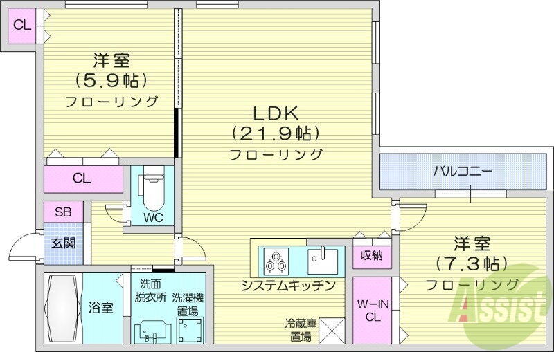 北海道札幌市中央区南六条東２ 豊水すすきの駅 2LDK マンション 賃貸物件詳細