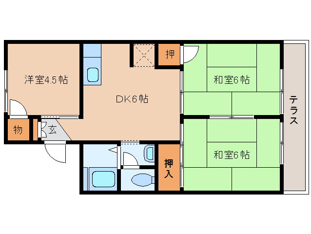 奈良県大和高田市大字市場 高田市駅 3DK アパート 賃貸物件詳細