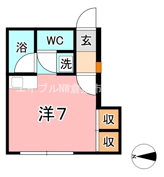 岡山県倉敷市沖 球場前駅 ワンルーム アパート 賃貸物件詳細