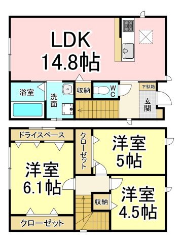 サンラプロ西鳴水ＩＩ 3LDK 賃貸物件詳細
