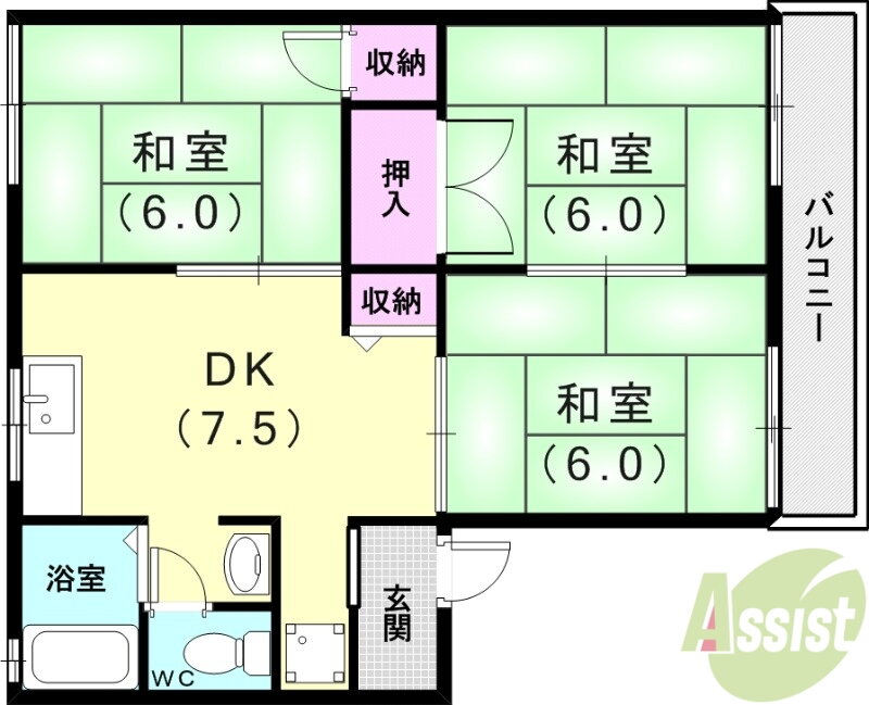 兵庫県神戸市西区王塚台３ 西明石駅 3DK アパート 賃貸物件詳細