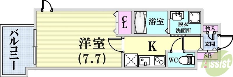 兵庫県神戸市兵庫区門口町 兵庫駅 1K マンション 賃貸物件詳細