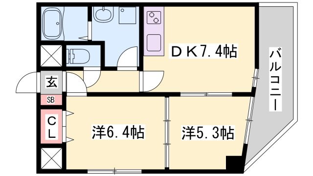 兵庫県姫路市南畝町２ 姫路駅 2DK マンション 賃貸物件詳細