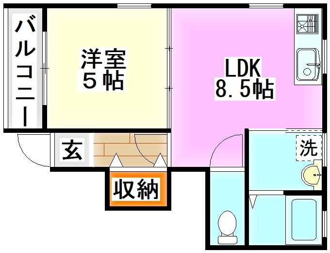 ＫＭハイツＶＩＩＩ　Ｂ棟 2階 1LDK 賃貸物件詳細