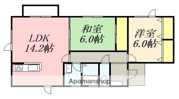 北海道函館市花園町 湯の川駅 2LDK アパート 賃貸物件詳細