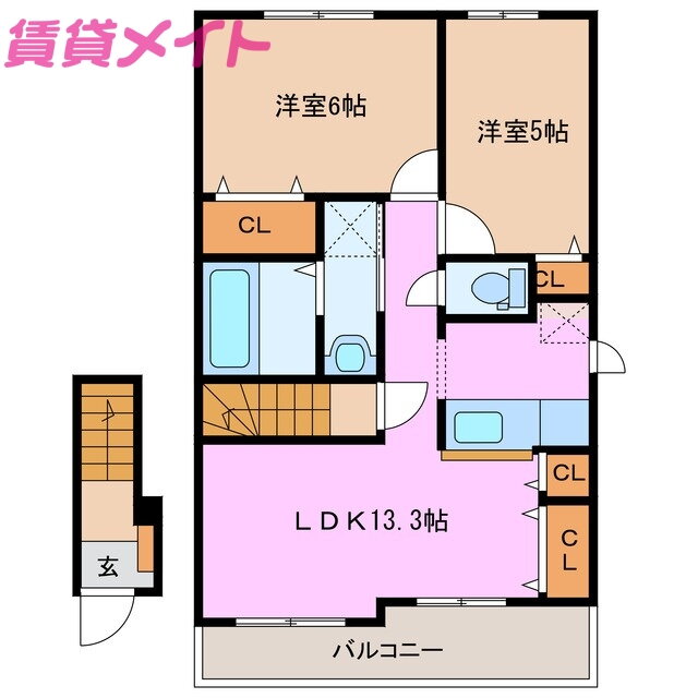 三重県津市高茶屋５ 高茶屋駅 2LDK アパート 賃貸物件詳細