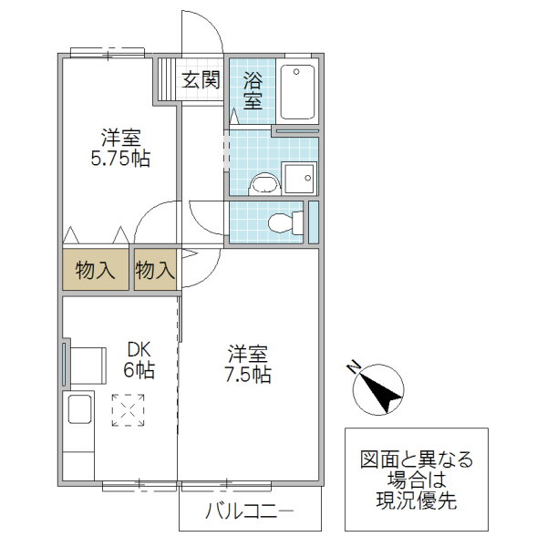 茨城県ひたちなか市大字足崎 佐和駅 2DK アパート 賃貸物件詳細