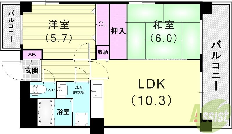 兵庫県神戸市長田区東尻池町１ 兵庫駅 2LDK マンション 賃貸物件詳細