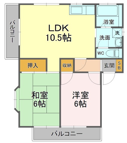 フォレスト古庄Ａ 2階 2LDK 賃貸物件詳細