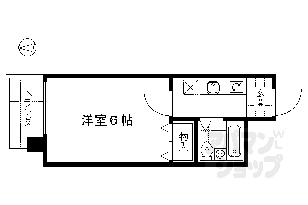エステート南ビル 6階 1K 賃貸物件詳細