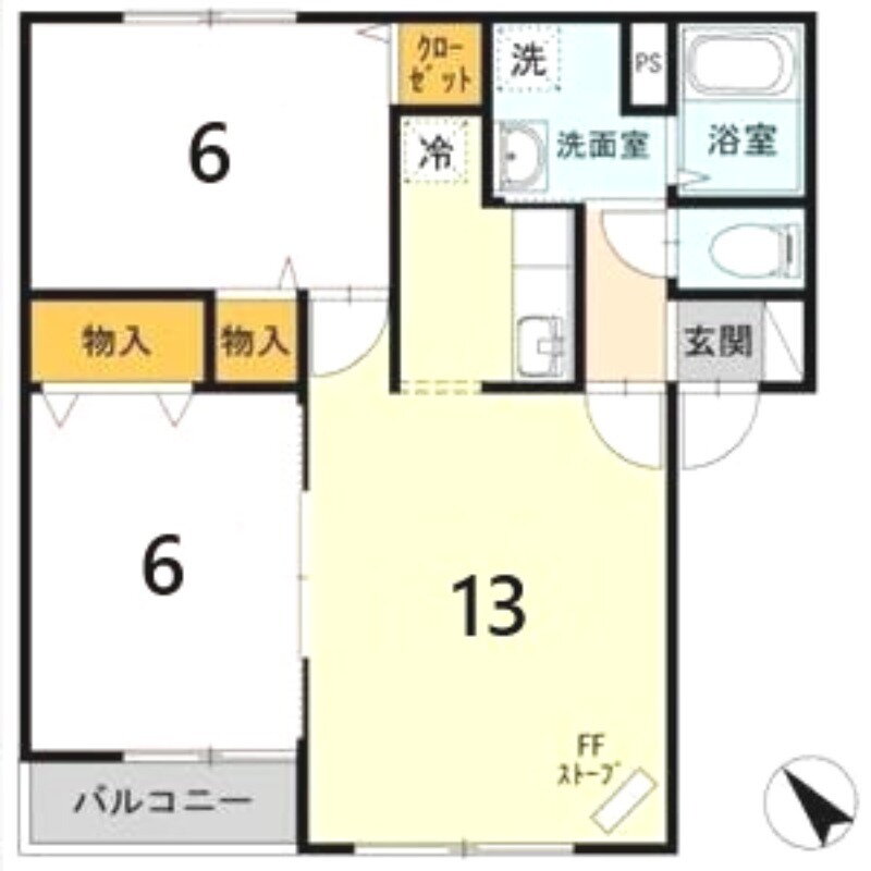 北海道札幌市手稲区西宮の沢四条１ 発寒駅 2LDK アパート 賃貸物件詳細
