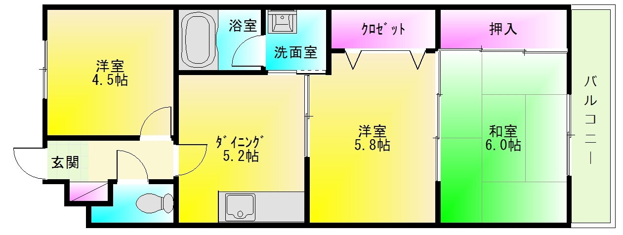 リフレカワニシ 3階 3DK 賃貸物件詳細