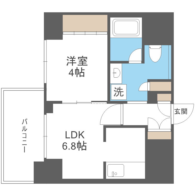 リンクハウスなんば大国 6階 1LDK 賃貸物件詳細