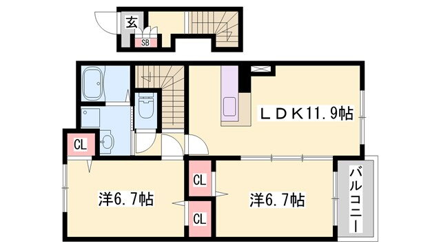 兵庫県相生市緑ケ丘２ 相生駅 2LDK アパート 賃貸物件詳細
