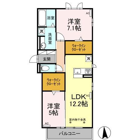 ＧＲＡＳＳ　ＦＩＥＬＤＳ　ＳＥＲＥＮＡ　ＩＶ 2階 2LDK 賃貸物件詳細