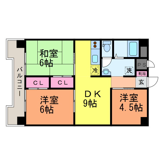 愛媛県松山市竹原２ 土橋駅 3DK マンション 賃貸物件詳細
